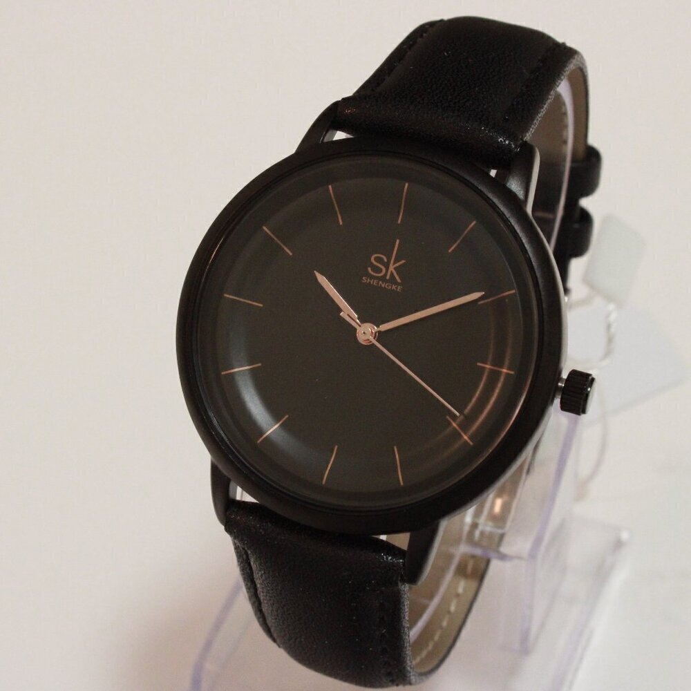 Ladies Dress Quartz Watch Black Dial Black Strap 38mm - Picture 4 of 12